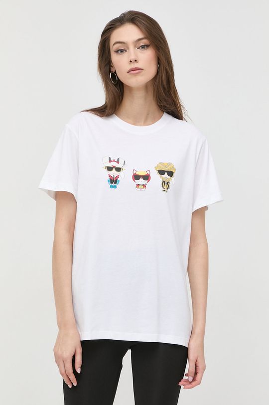 Karl Lagerfeld t-shirt bawełniany 225W1791 100 % Bawełna organiczna