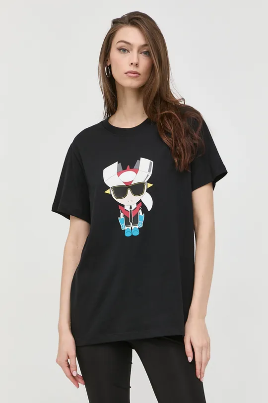 Karl Lagerfeld t-shirt bawełniany 225W1792 czarny