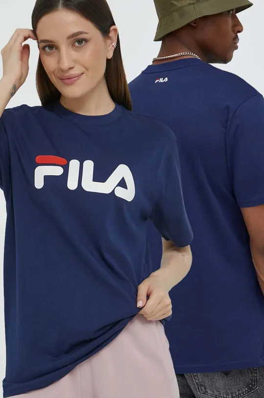 σκούρο μπλε Βαμβακερό μπλουζάκι Fila Unisex