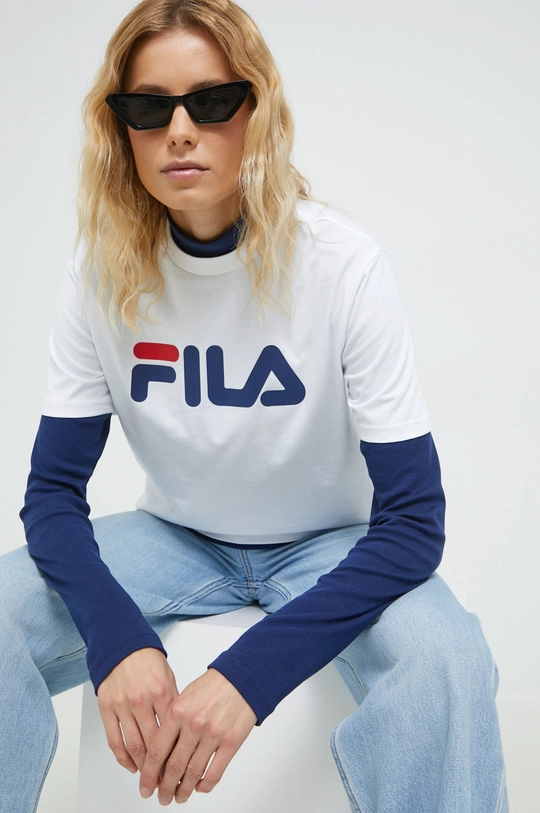 biały Fila t-shirt bawełniany