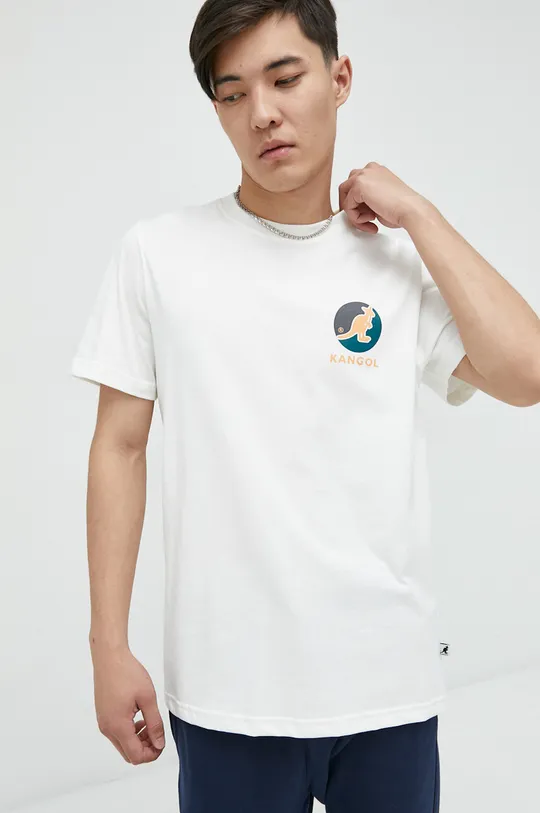 Βαμβακερό μπλουζάκι Kangol λευκό