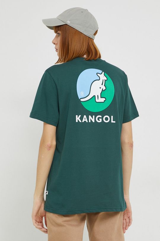 tyrkysová Bavlněné tričko Kangol