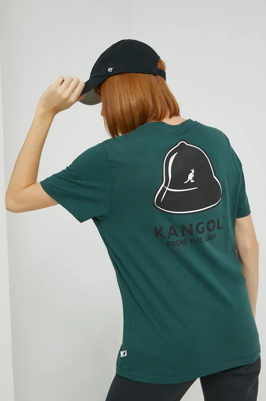 бирюзовый Хлопковая футболка Kangol
