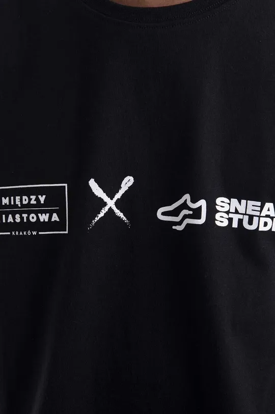 černá Bavlněné tričko SneakerStudio x Międzymiastowa
