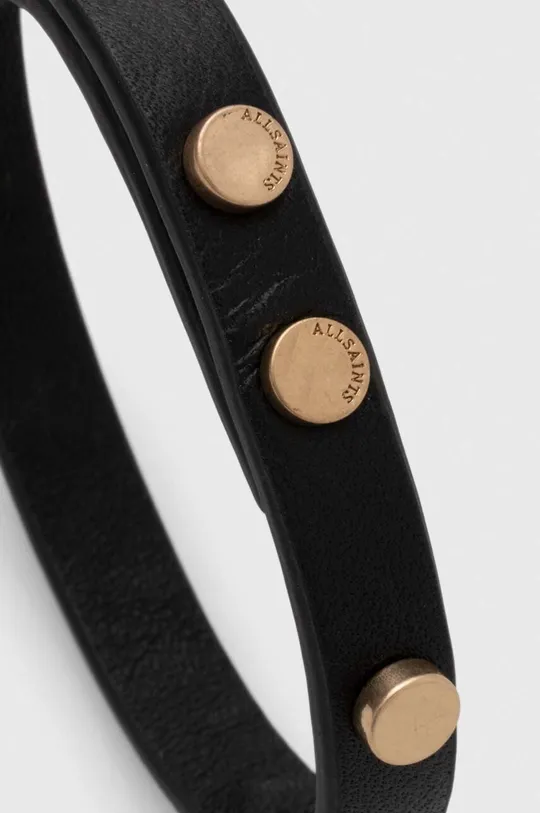 Кожаный браслет AllSaints чёрный