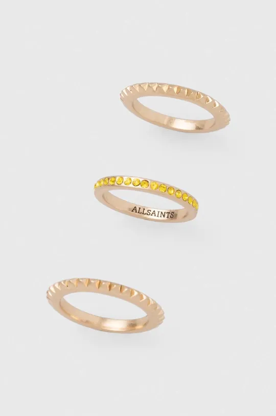 χρυσαφί Δαχτυλίδια AllSaints 3-pack Γυναικεία