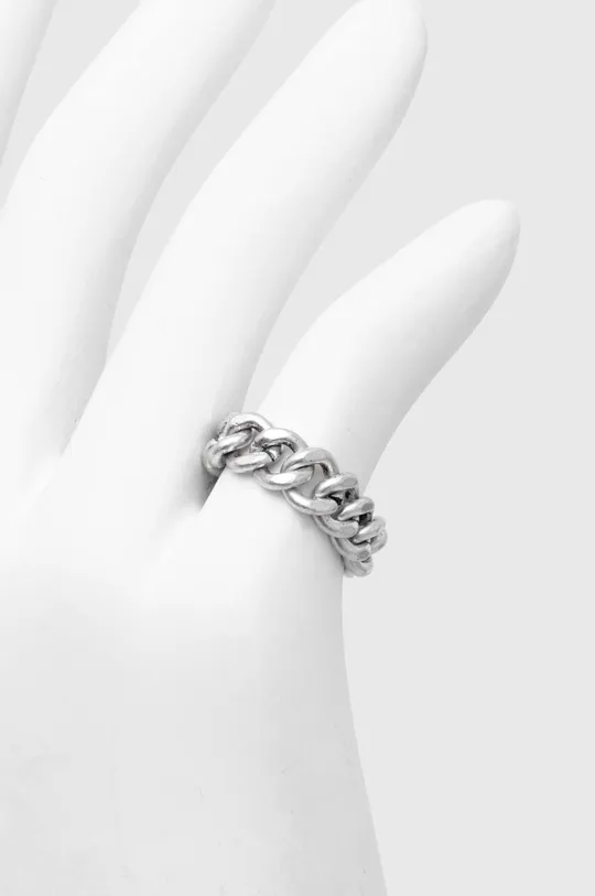 AllSaints anello in argento argento