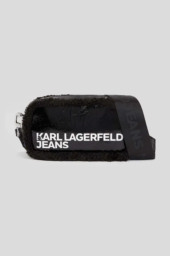 μαύρο Τσάντα Karl Lagerfeld Jeans 236J3011 BOX LOGO SHEARLING CAMERA BAG Γυναικεία
