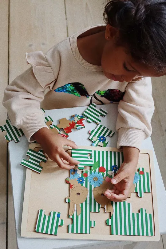 zöld Konges Sløjd fából készült puzzle Gyerek