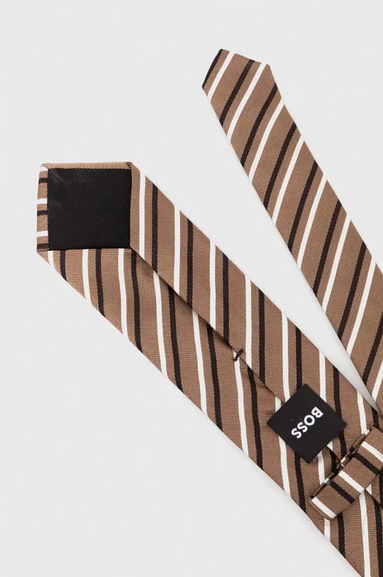 Hodvábna kravata BOSS béžová