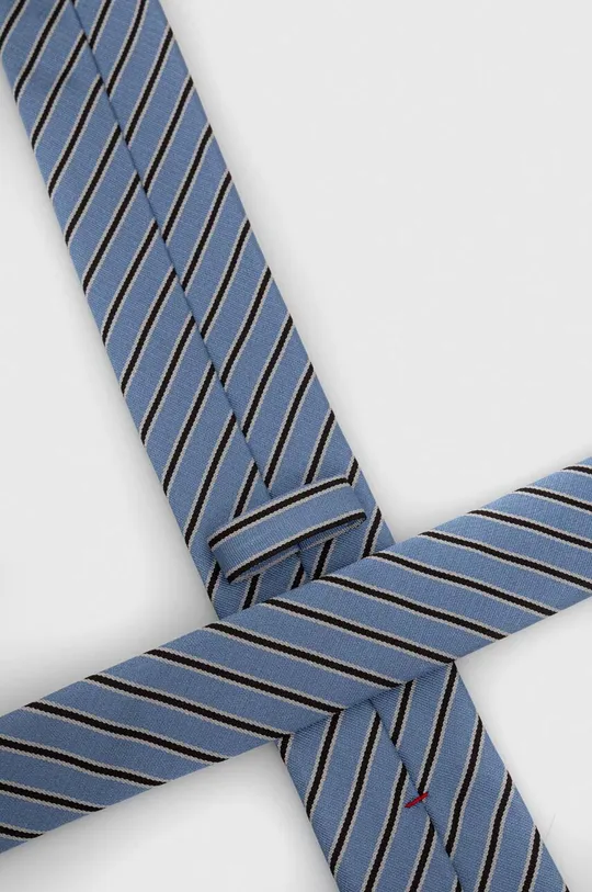 HUGO krawat jedwabny niebieski