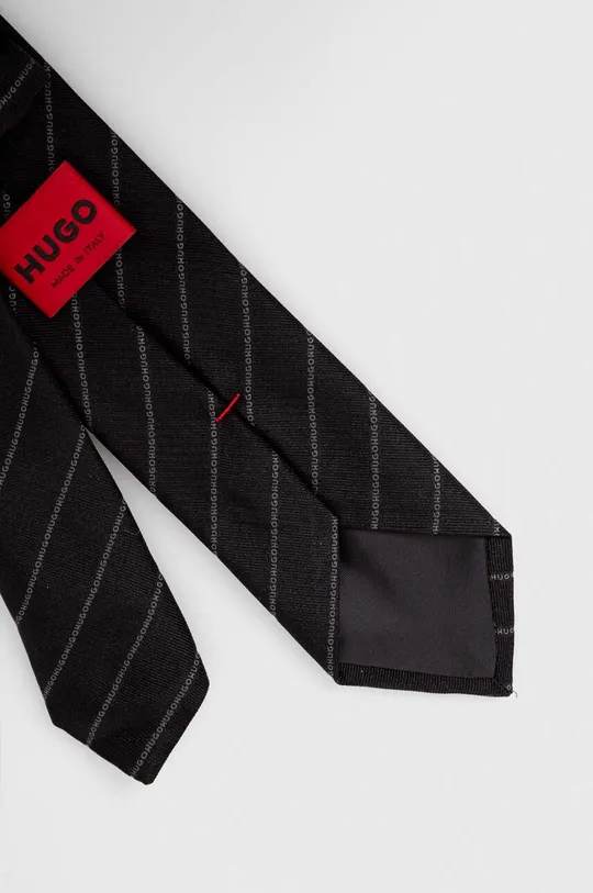 Hodvábna kravata HUGO čierna