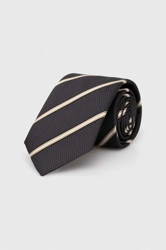 siva Svilena kravata BOSS Moški