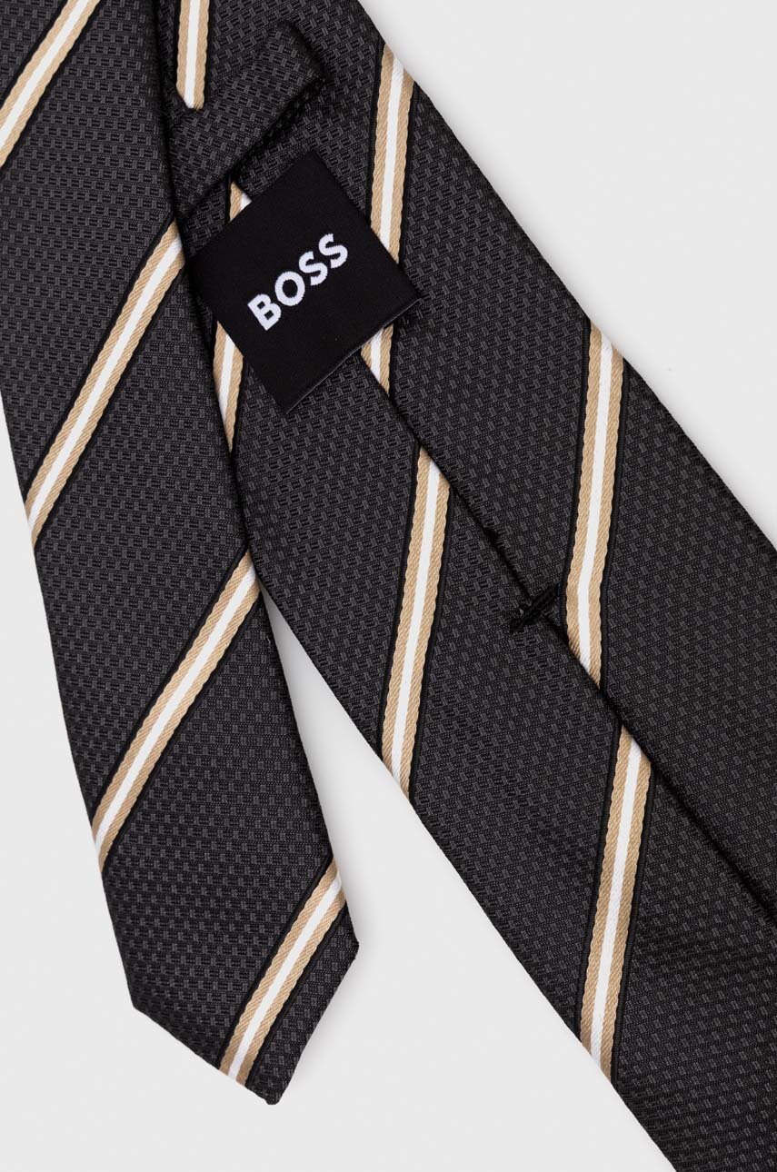 Шелковый галстук BOSS цвет серый | ANSWEAR.ua