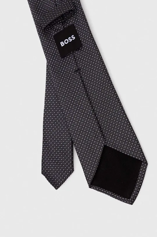Hodvábna kravata BOSS čierna