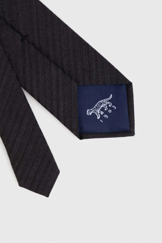 Tiger Of Sweden krawat z domieszką wełny czarny