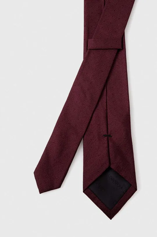 Hodvábna kravata Calvin Klein burgundské