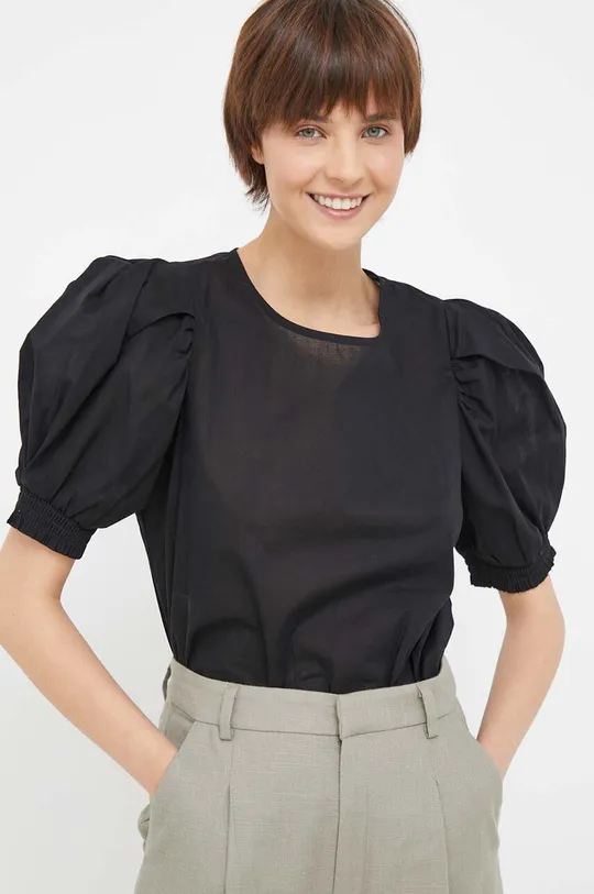 μαύρο Βαμβακερή μπλούζα DKNY Γυναικεία