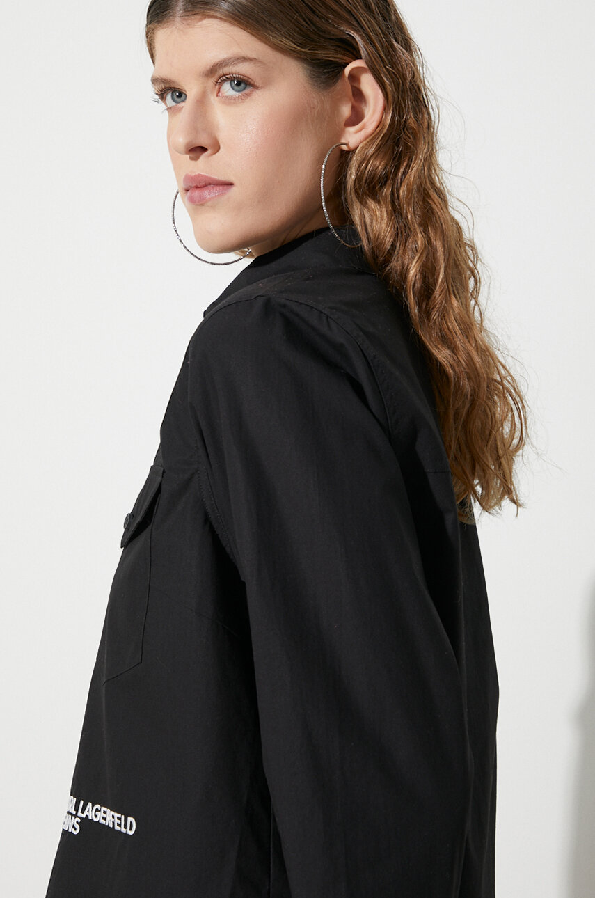 Camicia Donna Karl Lagerfeld Jeans - Relaxed Fit In Cotone Biologico Bianco - Modello KLJ Sostenibile - 3