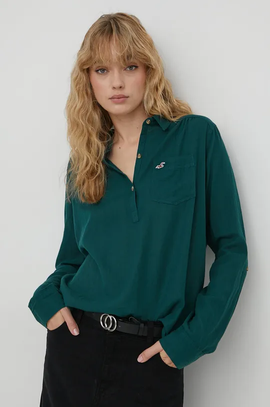 πράσινο Βαμβακερή μπλούζα Hollister Co. Γυναικεία