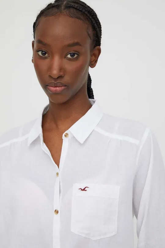 λευκό Βαμβακερή μπλούζα Hollister Co.