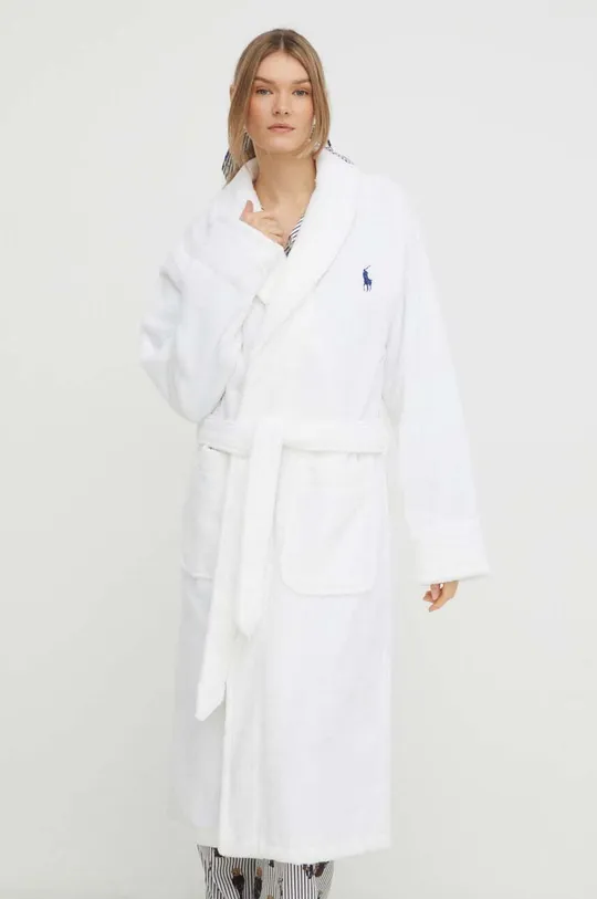 Хлопковый халат Polo Ralph Lauren белый