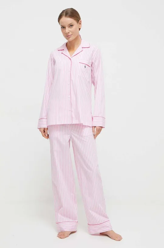 ροζ Βαμβακερές πιτζάμες Polo Ralph Lauren Γυναικεία