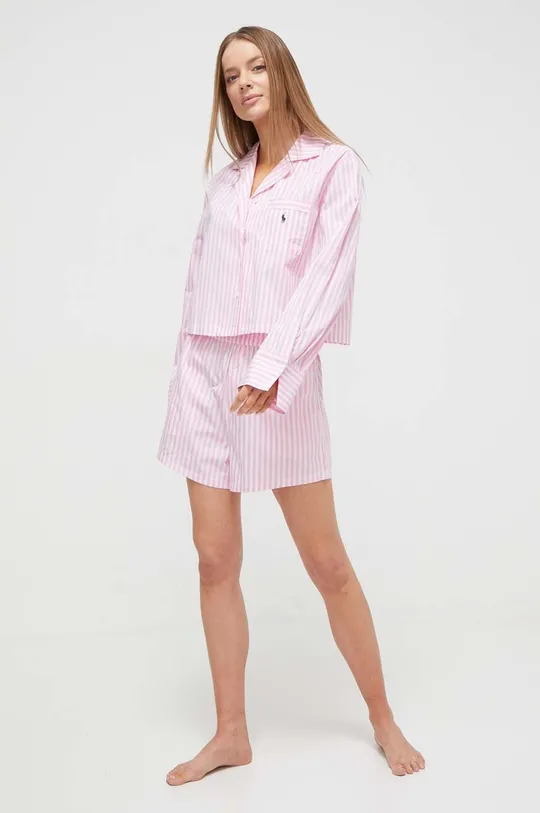 ροζ Βαμβακερές πιτζάμες Polo Ralph Lauren Γυναικεία