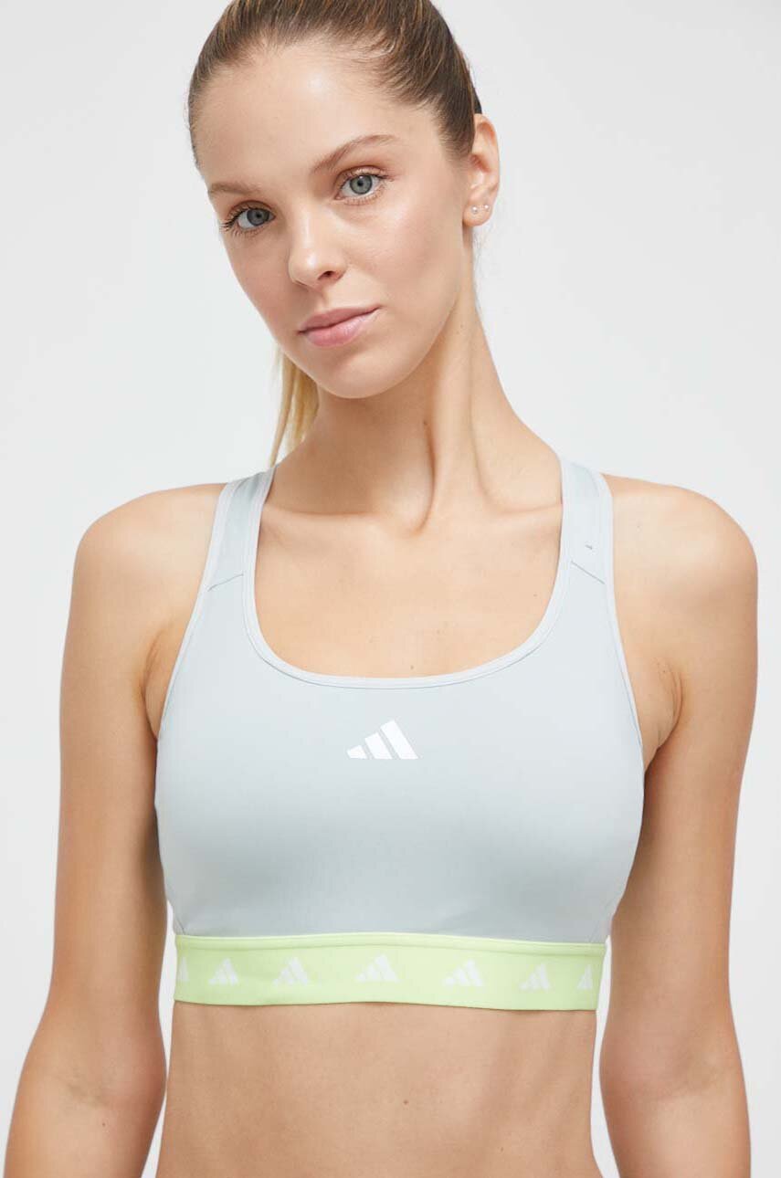 grigio adidas Performance reggiseno sportivo Powerreact Techfit