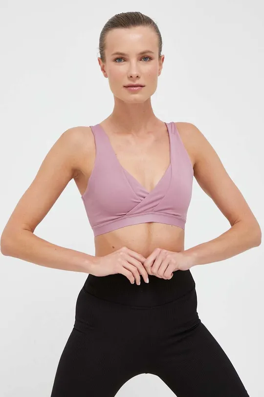 różowy adidas Performance biustonosz sportowy Yoga Essentials