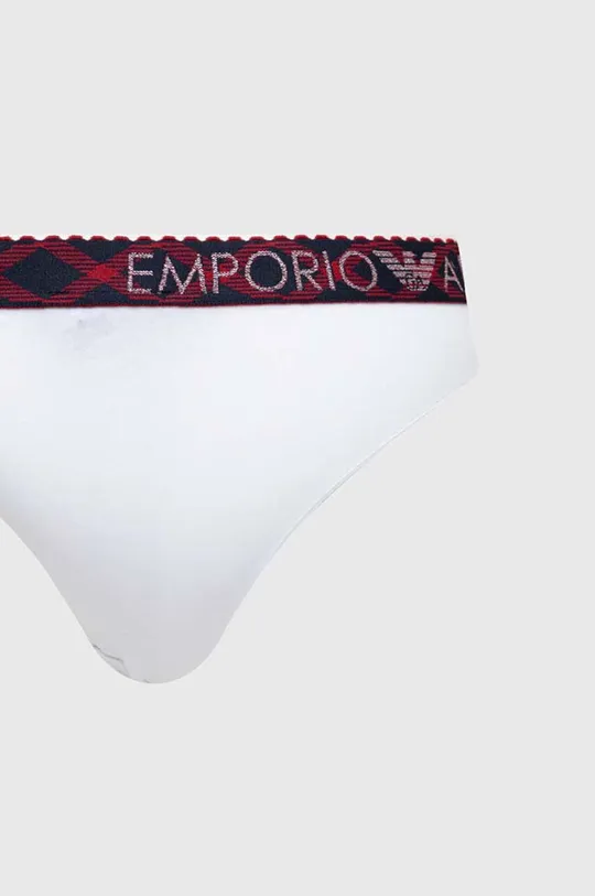 Трусы Emporio Armani Underwear 2 шт Основной материал: 95% Хлопок, 5% Эластан Подкладка: 95% Хлопок, 5% Эластан Лента: 63% Полиамид, 24% Полиэстер, 11% Эластан, 2% Металлическое волокно