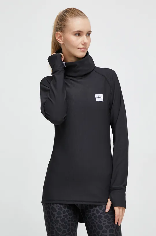 črna Funkcionalna majica z dolgimi rokavi Eivy Icecold Gaiter Rib Ženski