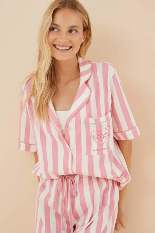 Βαμβακερές πιτζάμες women'secret La Vecina Rubia ροζ