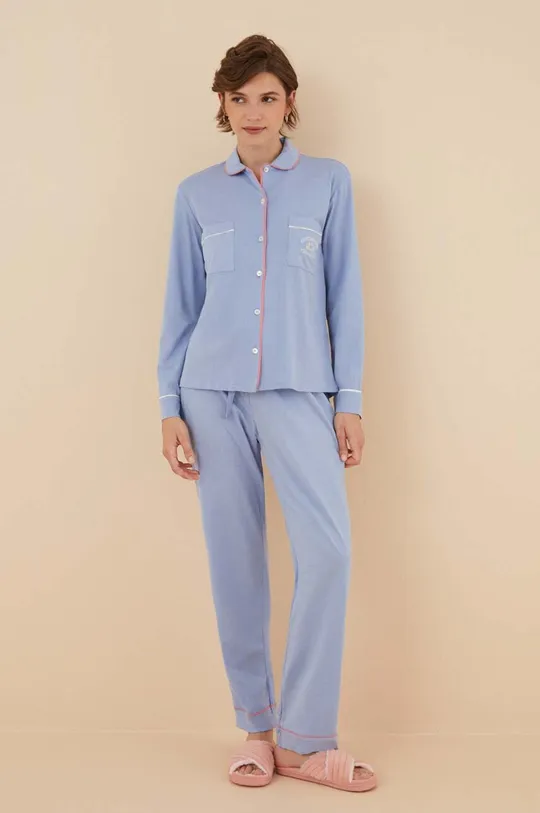 μπλε Βαμβακερές πιτζάμες women'secret MASCULINE LOBBY Γυναικεία