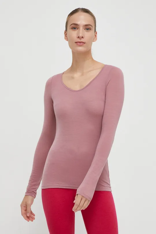 roza Funkcionalna majica z dolgimi rokavi Icebreaker Siren Ženski