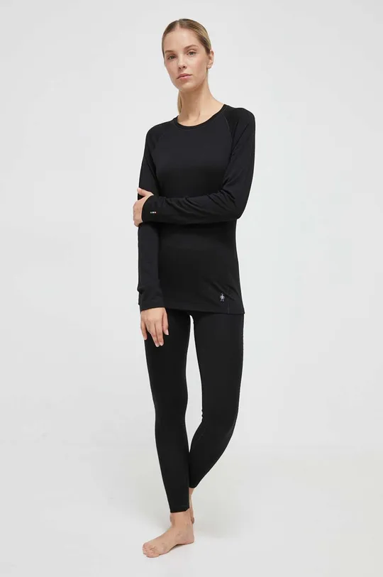 μαύρο Λειτουργικό μακρυμάνικο πουκάμισο Smartwool Classic All-Season Merino Γυναικεία