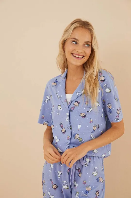 Βαμβακερές πιτζάμες women'secret Snoopy μπλε