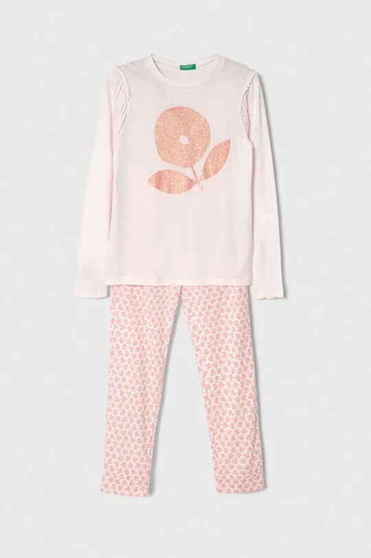 różowy United Colors of Benetton piżama dziecięca Dziewczęcy