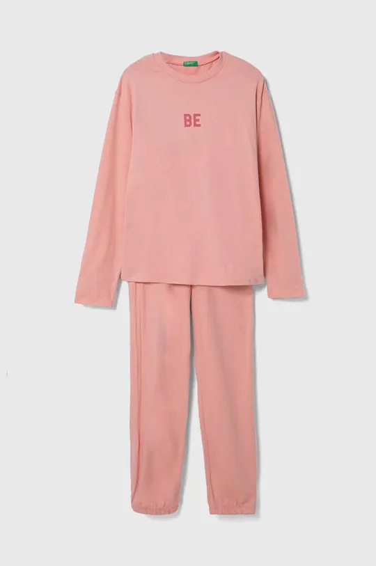 różowy United Colors of Benetton piżama dziecięca Dziewczęcy
