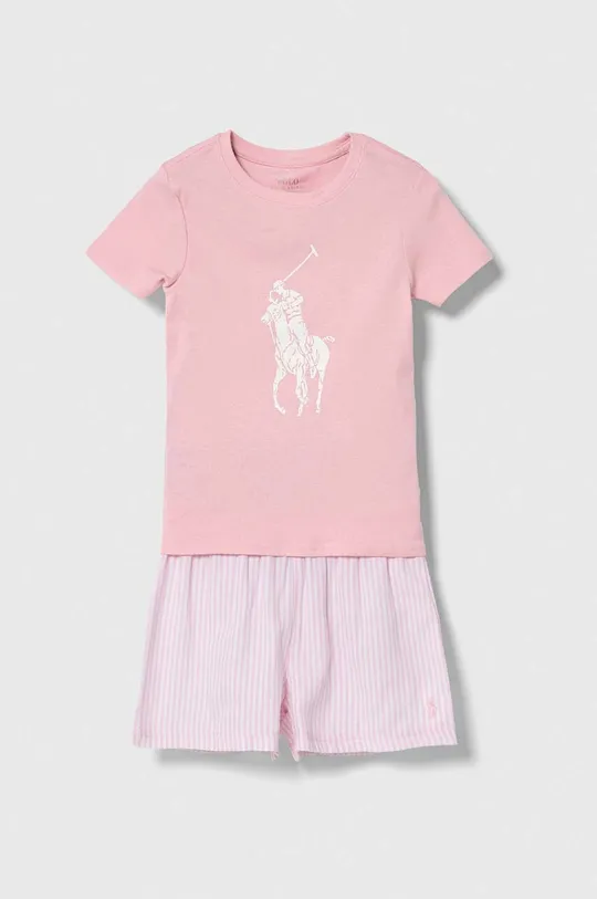 różowy Polo Ralph Lauren piżama dziecięca Dziewczęcy