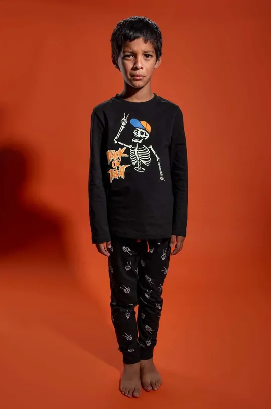 μαύρο Παιδικές βαμβακερές πιτζάμες Coccodrillo Παιδικά