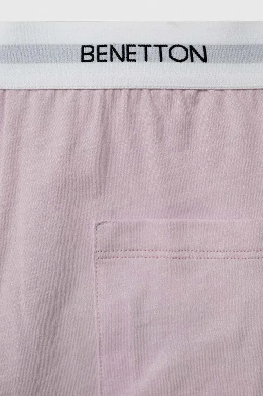 ροζ Παιδικές βαμβακερές πιτζάμες United Colors of Benetton