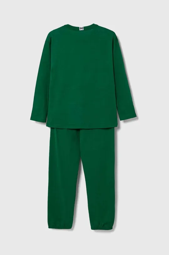 Dječja pamučna pidžama United Colors of Benetton zelena