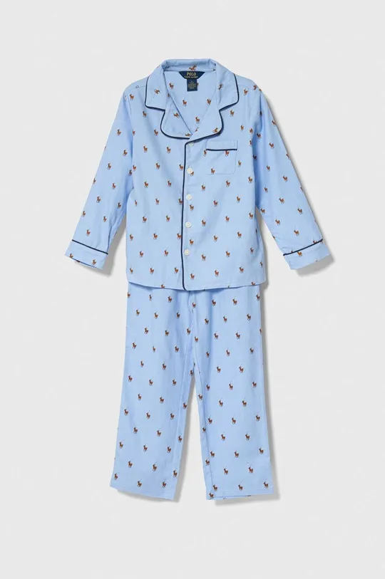modrá Detské bavlnené pyžamo Polo Ralph Lauren Detský