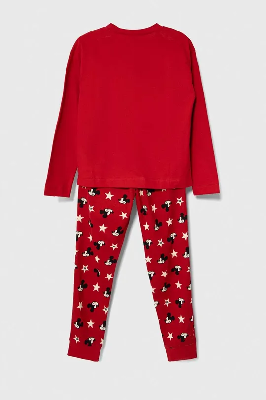Dječja pamučna pidžama United Colors of Benetton crvena