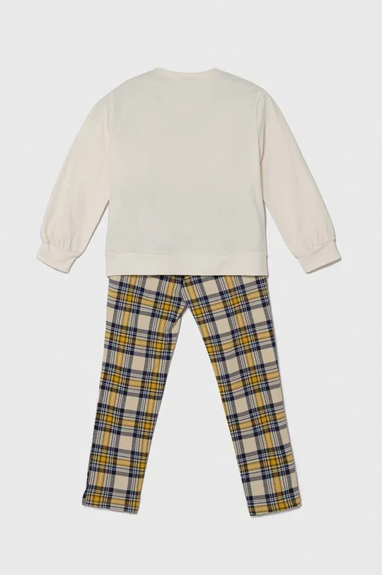 United Colors of Benetton piżama bawełniana dziecięca beżowy