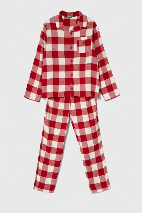 červená Detské bavlnené pyžamo United Colors of Benetton Detský
