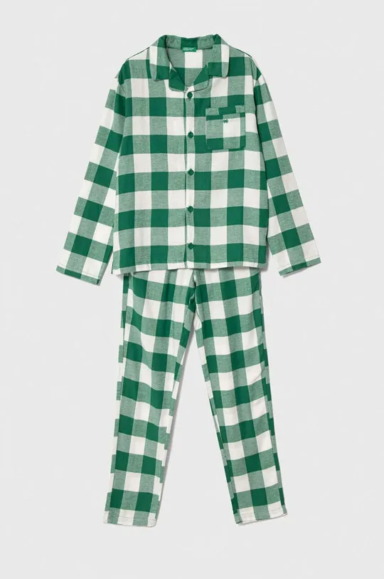 πράσινο Παιδικές βαμβακερές πιτζάμες United Colors of Benetton Παιδικά