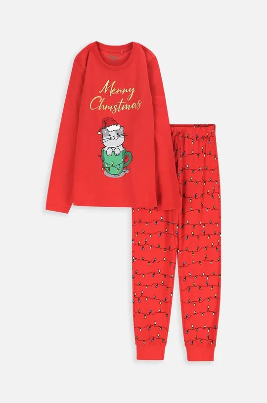 Otroška bombažna pižama Coccodrillo rdeča