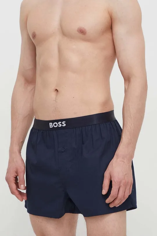 Bavlnené boxerky BOSS 2-pak tmavomodrá